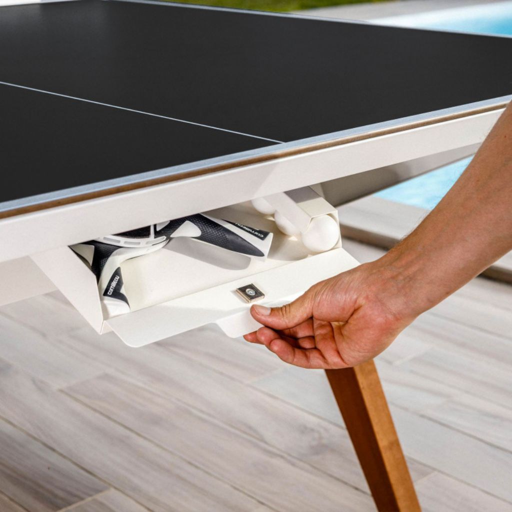 Lifestyle White - Convertible outdoor ping pong table