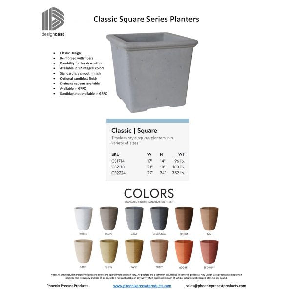 Classic Series Square Planters