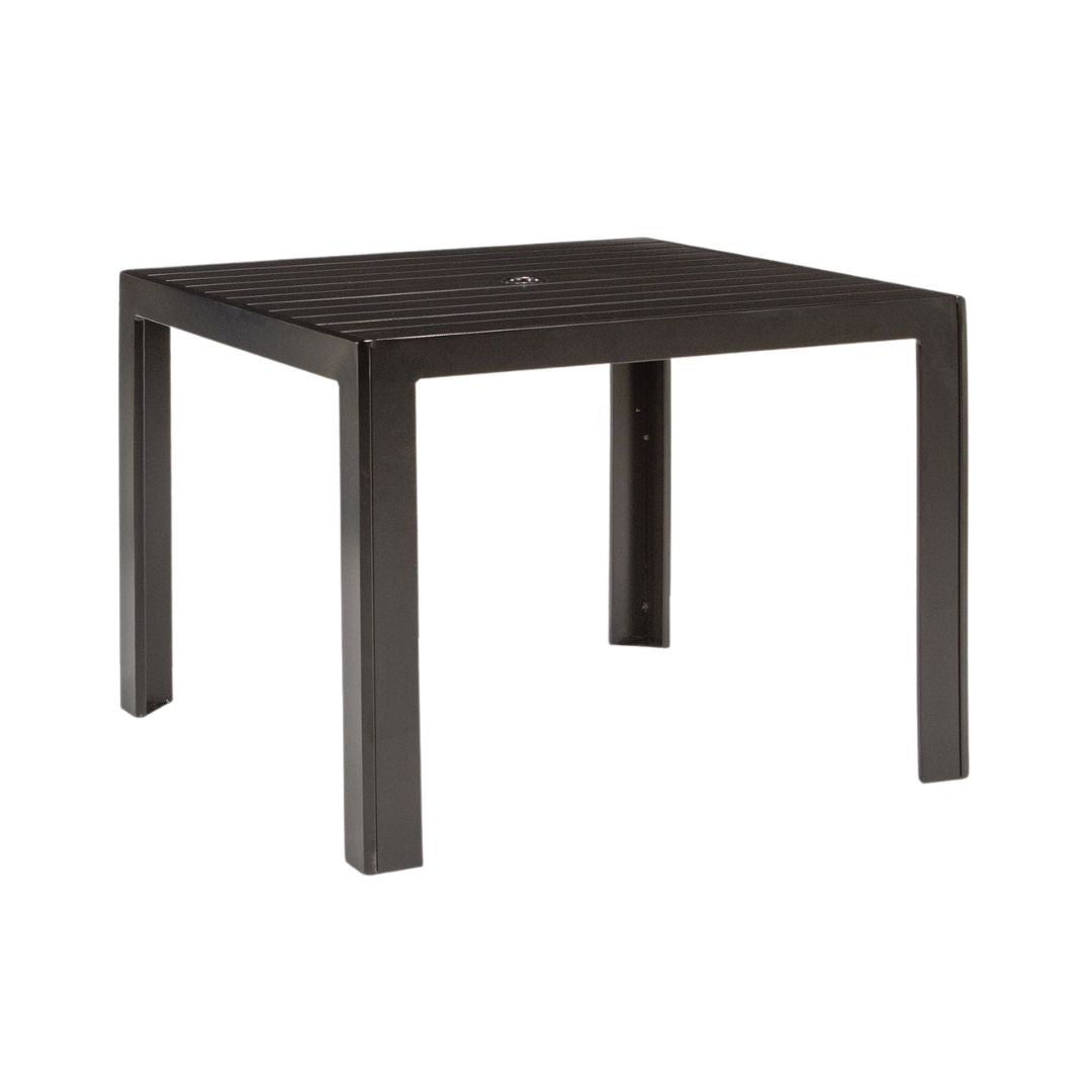 Meza Slat Dining Table Fully Welded with Umbrella Hole 36"